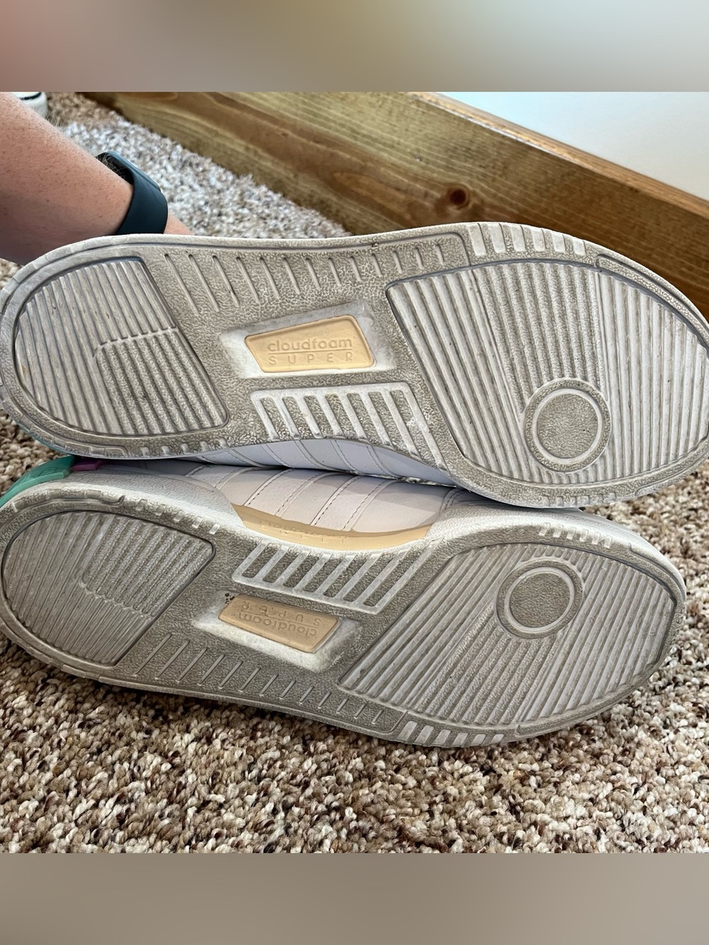 Adidas Post Moves White Shoes Womens Size 11 Cloudfoam Super - Picture 6 of 9